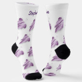 Socken Lila Schmetterlingsdesign (Gewinkelt)