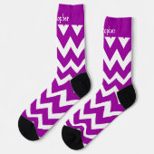 Socken Lila Zickzack-Design (Linkes Detail)