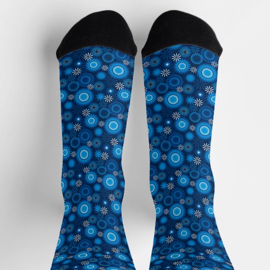 Socken mit blauer Sternexplosion Crew (Oben)