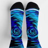 Socken mit blauer und schwarzer Crew mit Abstrakte (Oben)