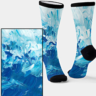 Socken mit blauer und weißer Farbe