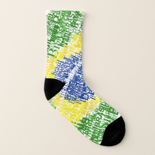Socken mit brasilianischer Flagge (Links - Innen)