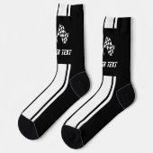Socken mit doppeltem weißen Streifen Racing Flags (Linkes Detail)