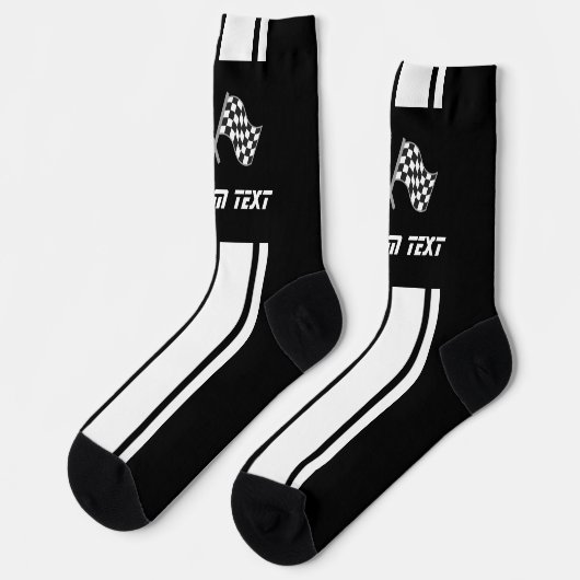 Socken mit doppeltem weißen Streifen Racing Flags (Linkes Detail)