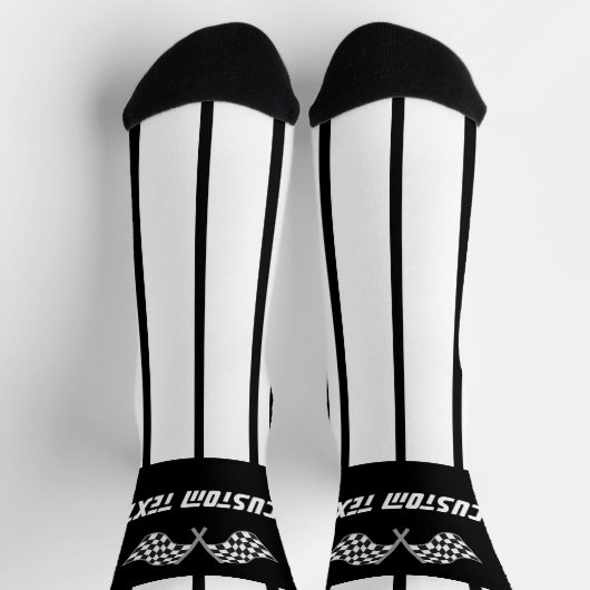 Socken mit doppeltem weißen Streifen Racing Flags (Oben)