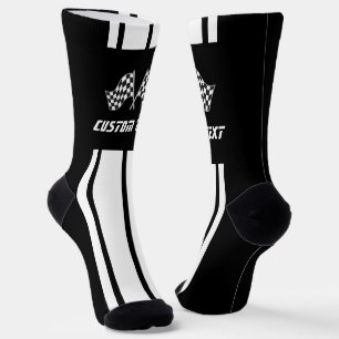 Socken mit doppeltem weißen Streifen Racing Flags
