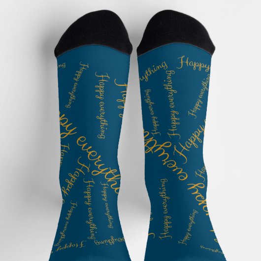 Socken mit goldener Schrift Happy Everything (Oben)