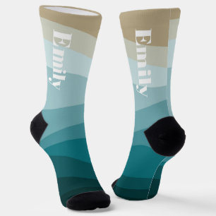 Socken mit individuellem Namen und Retro-Streifen-