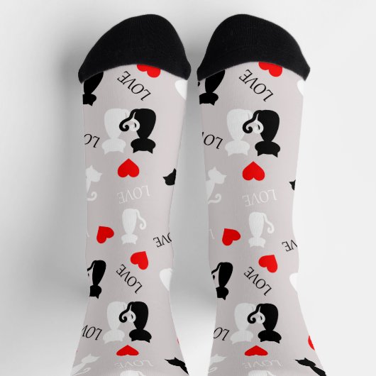 Socken mit Katzen (Oben)