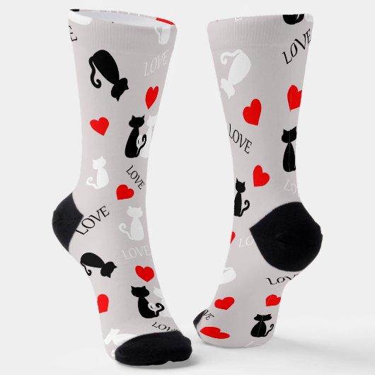 Socken mit Katzen (Gewinkelt)