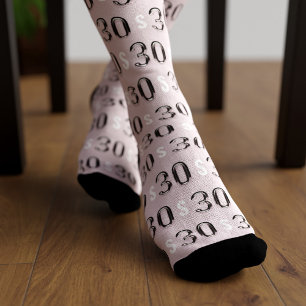 Socken mit Monogramm und Luftballon-Muster zum 30.