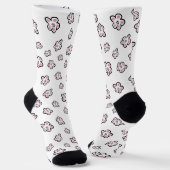 Socken mit rosa Blumenmotiv (Gewinkelt)