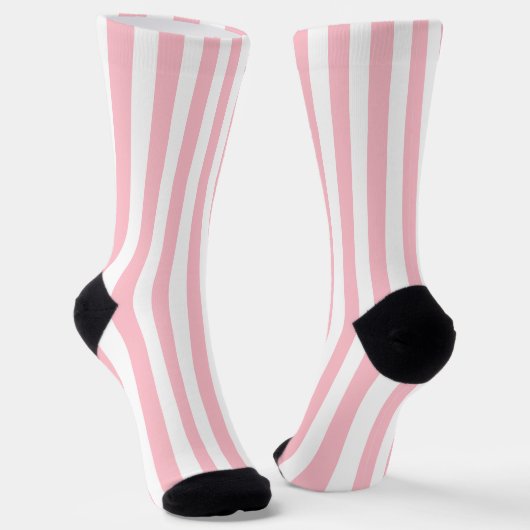 Socken mit rosa und weißem, senkrechter Streifen i (Gewinkelt)