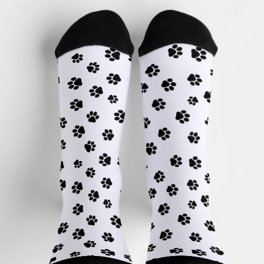 Socken mit schwarzem Pfotenabdruck | Hübsche gemus (Oben)