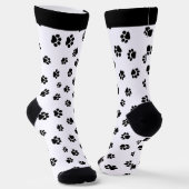 Socken mit schwarzem Pfotenabdruck | Hübsche gemus (Gewinkelt)