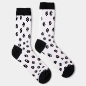Socken mit schwarzem Pfotenabdruck | Hübsche gemus (Rechts)