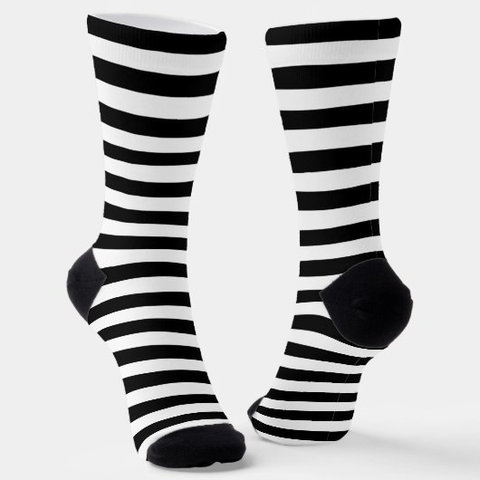 Socken mit schwarzen und weißen breiten horizontal (Gewinkelt)