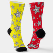 Socken mit Sternen (Gewinkelt)