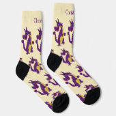Socken mit violettem Drachen-Design (Rechts)