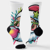 Socken mit Weihnachtsmotiv-Santa Claus (Gewinkelt)