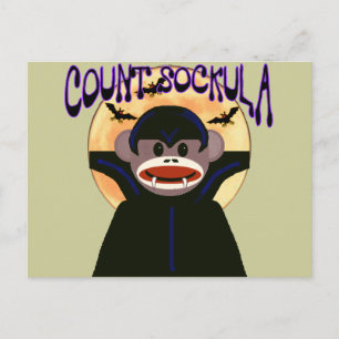 Socken Monkey Count Sockula Postkarte