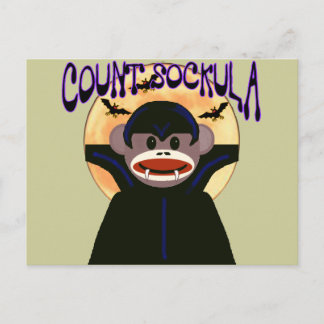 Socken Monkey Count Sockula Postkarte