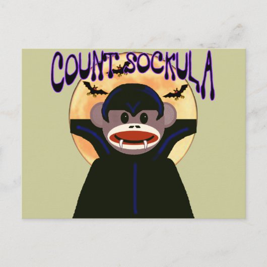 Socken Monkey Count Sockula Postkarte (Vorderseite)