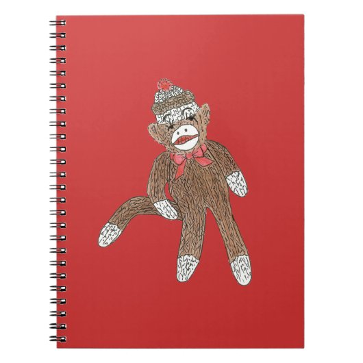 Socken-Monkey-Notebook Notizblock (Vorderseite)