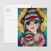 Socken Monkey See, Affe Do Design Postkarte (Vorne/Hinten)