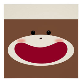 Socken Monkey Smile(Boy)Glossy Poster