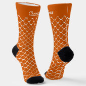 Socken Orange Marokkanisches Muster Design (Gewinkelt)