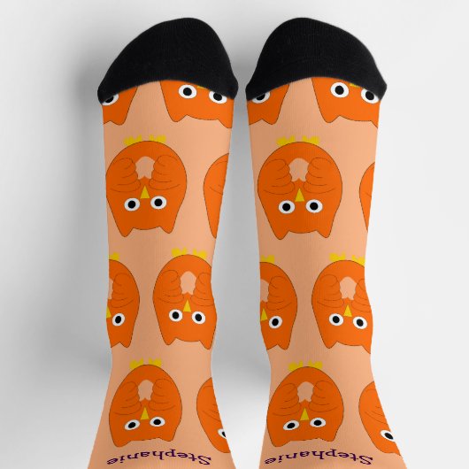 Socken Oranges Eulen-Design (Oben)