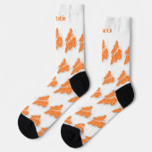 Socken oranges Schmetterlingsdesign (Linkes Detail)