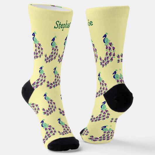 Socken Pfau Design (Gewinkelt)