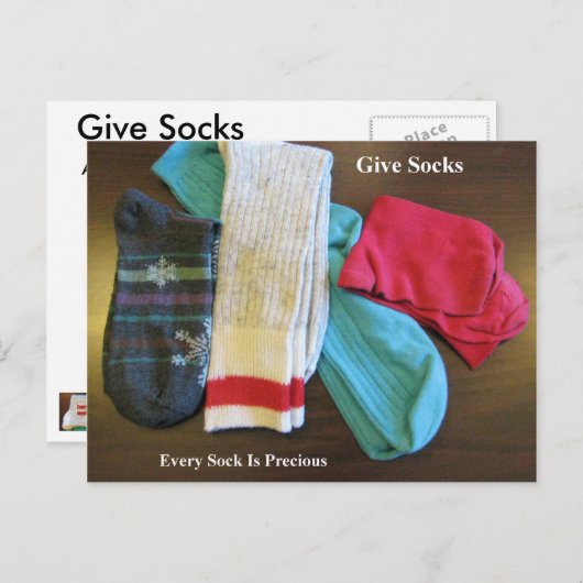 Socken Postkarte geben (Vorne/Hinten)