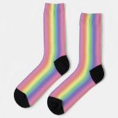 Socken - Rainbow-Pastell-Streifen (vertikal) (Linkes Detail)