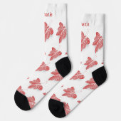 Socken Red Butterfly Design (Linkes Detail)