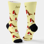 Socken Robin Rotbrust Design (Gewinkelt)