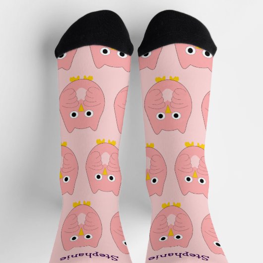 Socken rosa Schüssel Design (Oben)