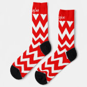 Socken Rot Zick-Zack-Design (Linkes Detail)