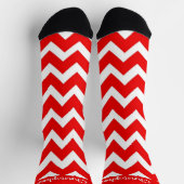 Socken Rot Zick-Zack-Design (Oben)