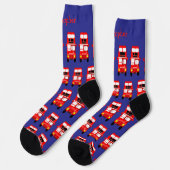 Socken Roter Doppeldecker-Design (Linkes Detail)