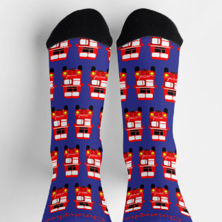 Socken Roter Doppeldecker-Design