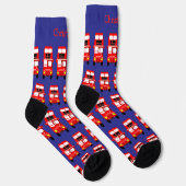 Socken Roter Doppeldecker-Design (Rechts)