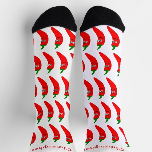 Socken rotes Chili-Pfeffer-Design (Oben)
