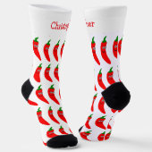 Socken rotes Chili-Pfeffer-Design (Gewinkelt)