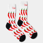 Socken rotes Chili-Pfeffer-Design (Rechts)