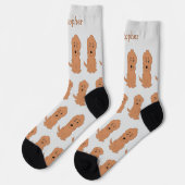 Socken rotes Goldendoodle-Design (Linkes Detail)