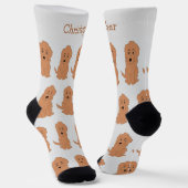 Socken rotes Goldendoodle-Design (Gewinkelt)