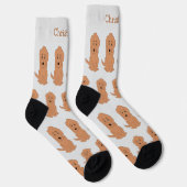 Socken rotes Goldendoodle-Design (Rechts)